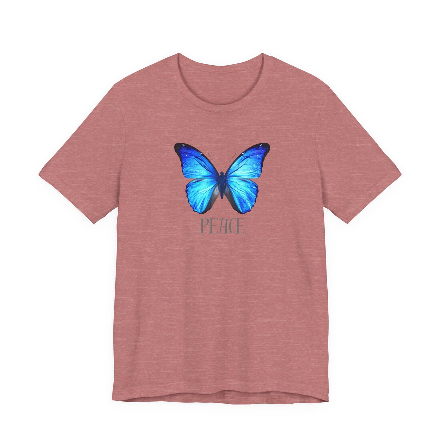 Peace Blue Butterfly Tee — Inspirational Graphic T‑Shirt