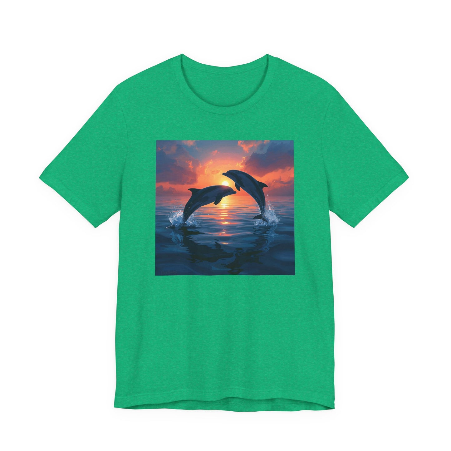 Dolphin Sunset Tee — Ocean Sunset Dolphins Graphic T-Shirt