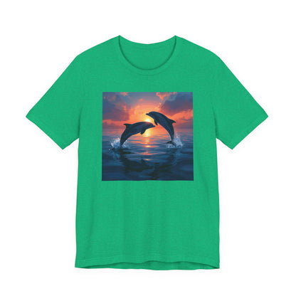 Dolphin Sunset Tee — Ocean Sunset Dolphins Graphic T-Shirt