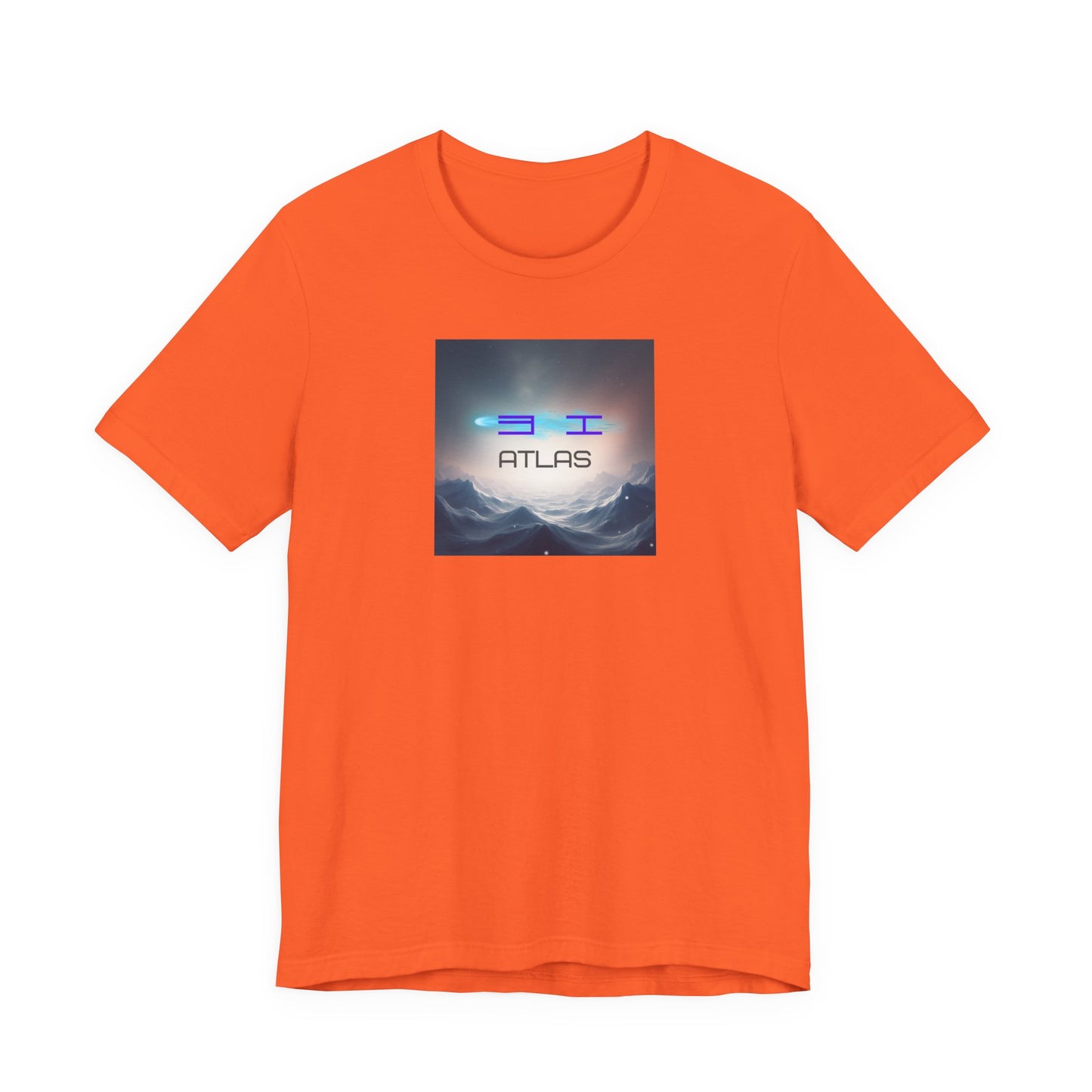 Atlas Mountain Graphic Tee — Futuristic Neon Logo T-Shirt