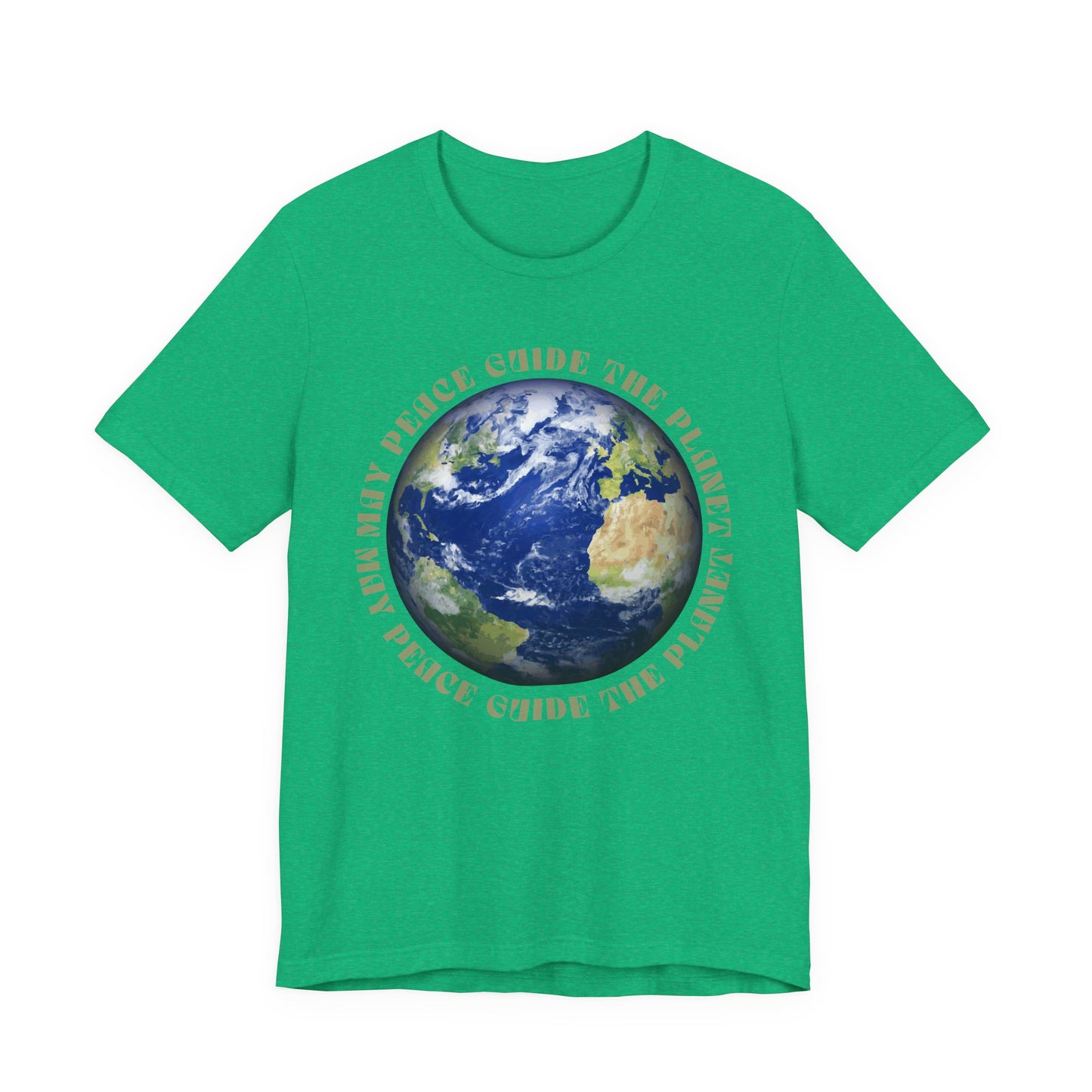 Earth Graphic Tee — "May Peace Guide the Planet" Eco-Love T-Shirt