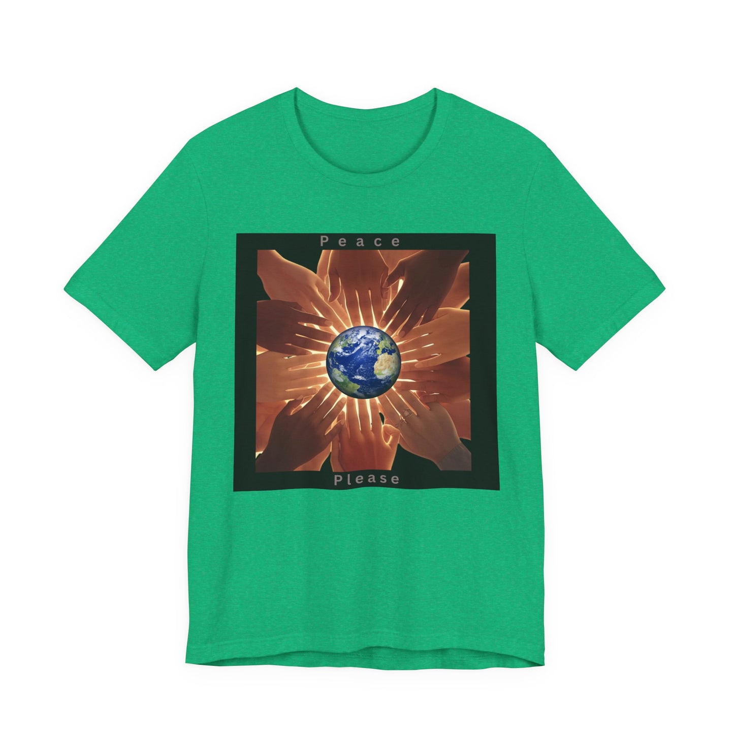 Peace Please T‑Shirt — Earth and Helping Hands Graphic Tee