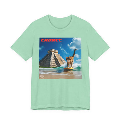 Surfer Cat Tee, Funny Cat Shirt, Summer Vibes T-Shirt, Beach Lover Gift, Cute Pet Apparel