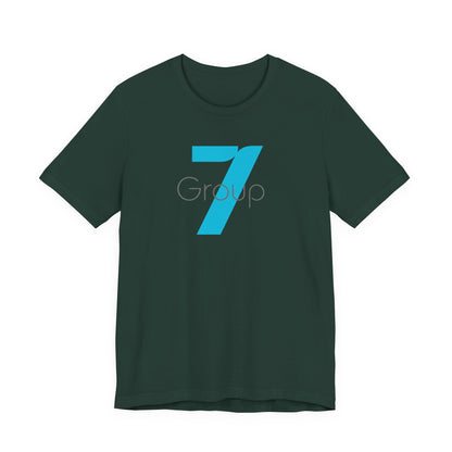 7 Group Logo Tee — Minimalist Blue Number 7 Shirt