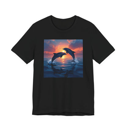 Dolphin Sunset Tee — Ocean Sunset Dolphins Graphic T-Shirt