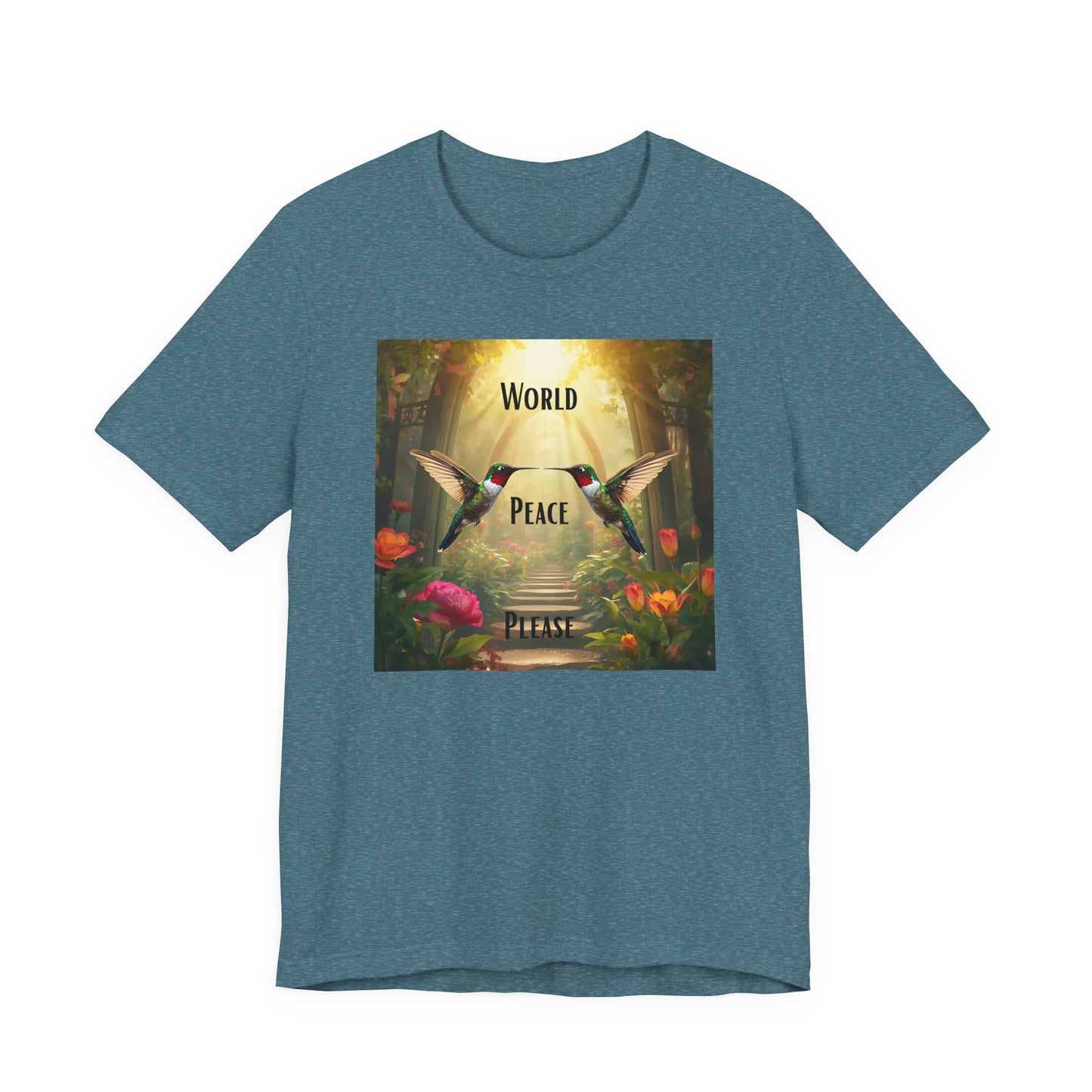 World Peace Hummingbird T-Shirt — Inspirational Nature Graphic Tee