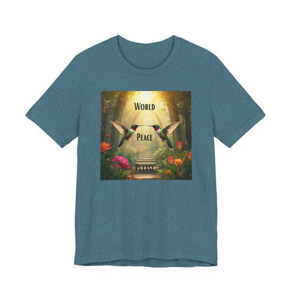 World Peace Hummingbird T-Shirt — Inspirational Nature Graphic Tee