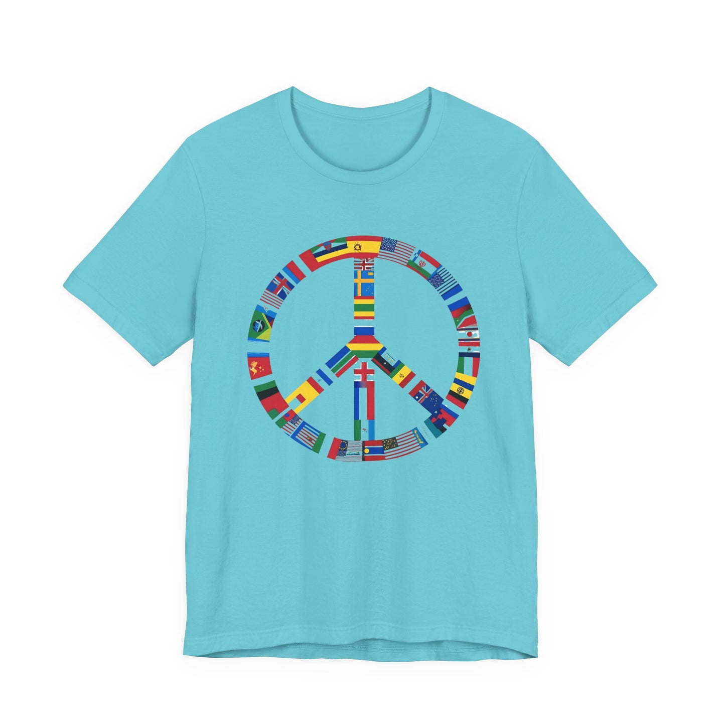 Peace Sign T‑Shirt with International Flags — Global Unity Tee
