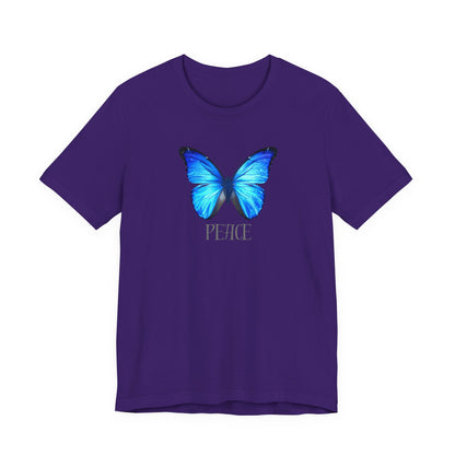 Peace Blue Butterfly Tee — Inspirational Graphic T‑Shirt