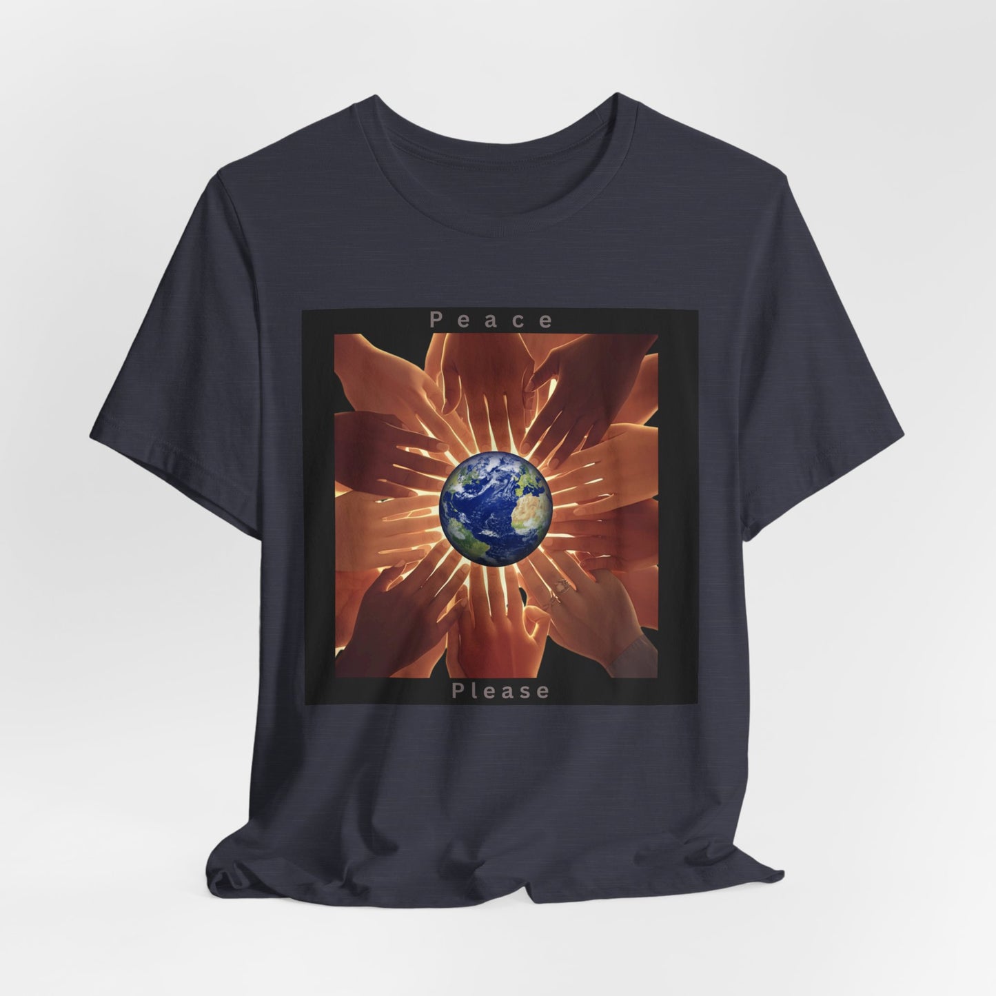 Peace Please T‑Shirt — Earth and Helping Hands Graphic Tee