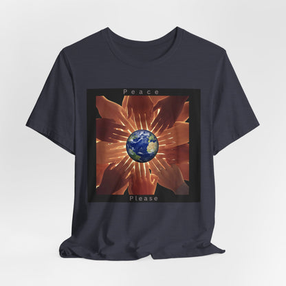 Peace Please T‑Shirt — Earth and Helping Hands Graphic Tee