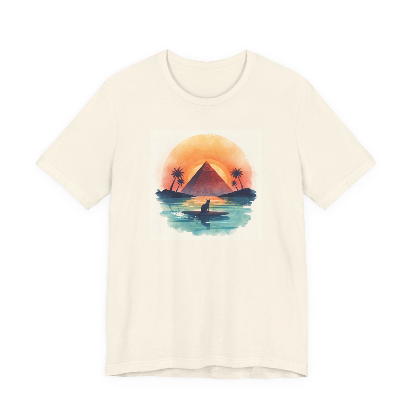 Sunset Pyramid Surf T-Shirt — Retro Beach Graphic Tee