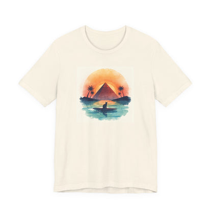 Sunset Pyramid Surf T-Shirt — Retro Beach Graphic Tee