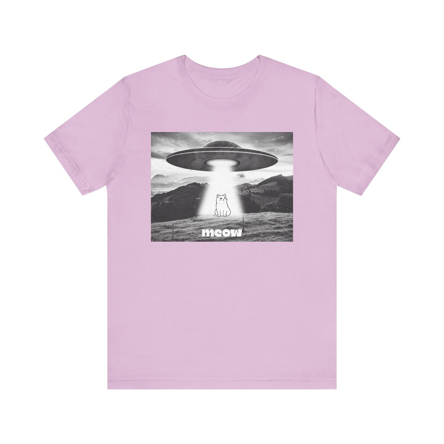 Funny Alien Cat Tee, Unisex Graphic T-Shirt, UFO Lover Gift, Cute Cat Shirt, Quirky Humor Tee, Perfect for Cat Lovers