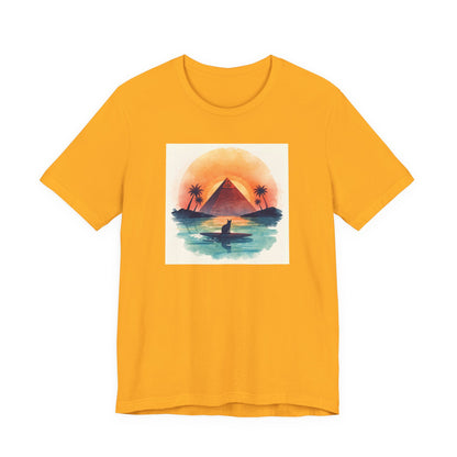 Sunset Pyramid Surf T-Shirt — Retro Beach Graphic Tee