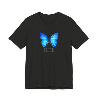 Peace Blue Butterfly Tee — Inspirational Graphic T‑Shirt