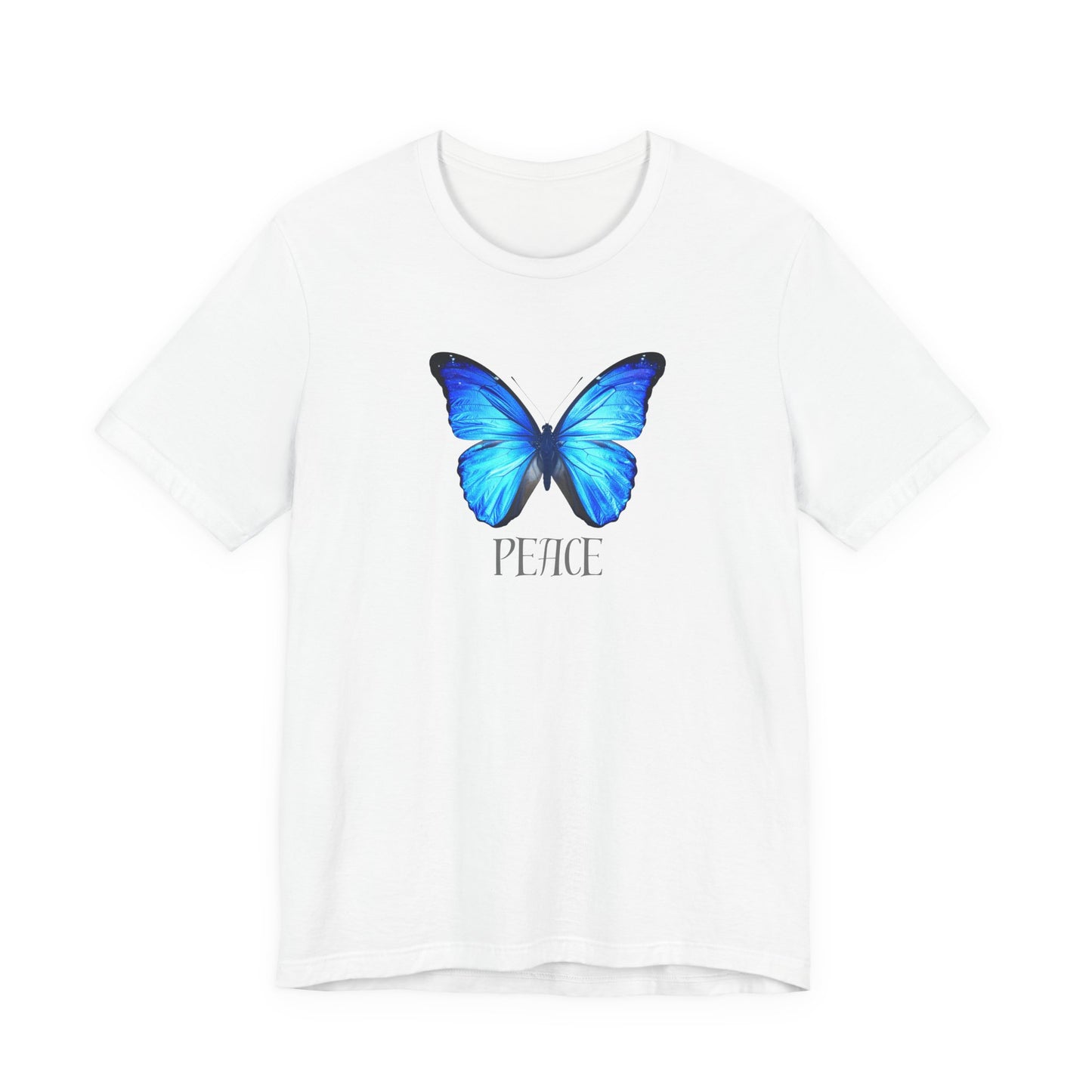 Peace Blue Butterfly Tee — Inspirational Graphic T‑Shirt