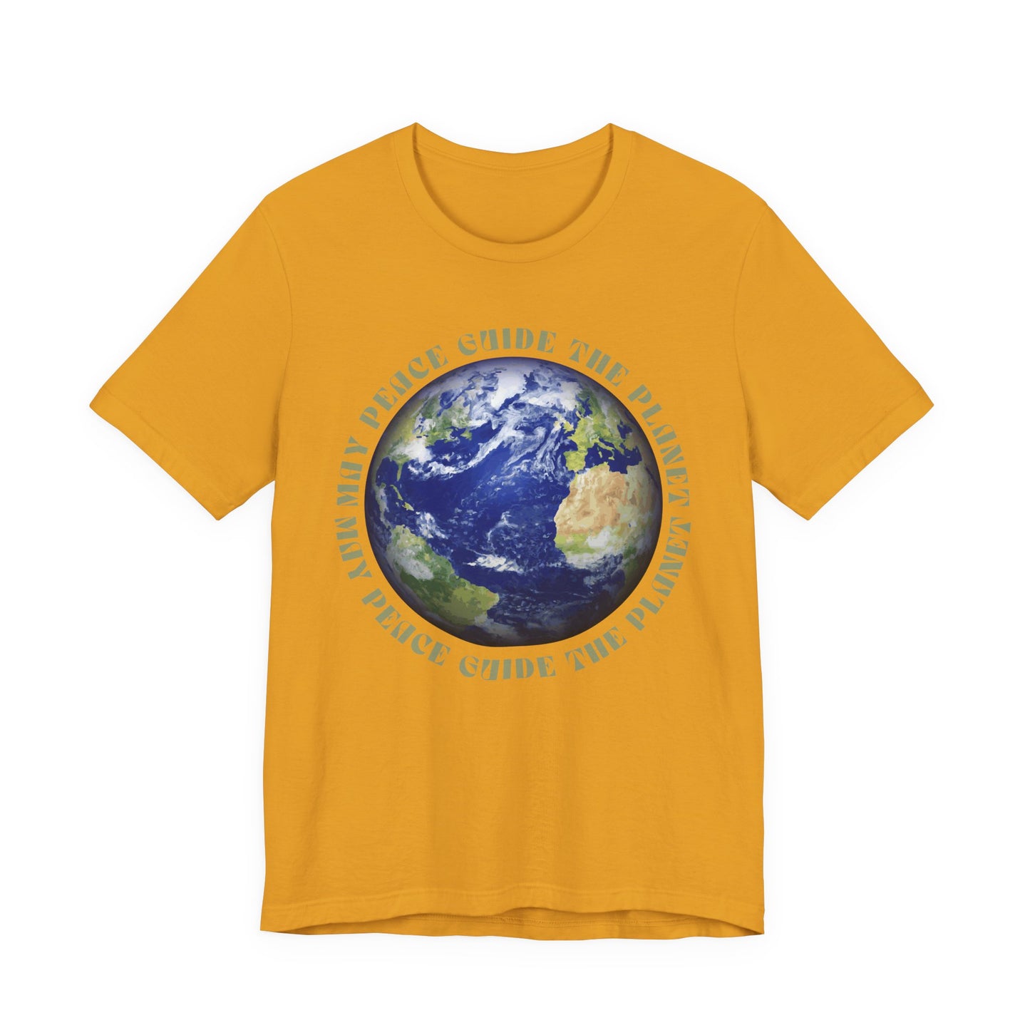 Earth Graphic Tee — "May Peace Guide the Planet" Eco-Love T-Shirt