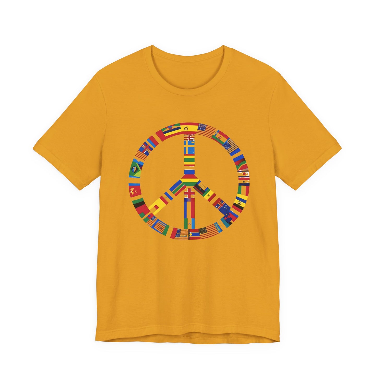 Peace Sign T‑Shirt with International Flags — Global Unity Tee