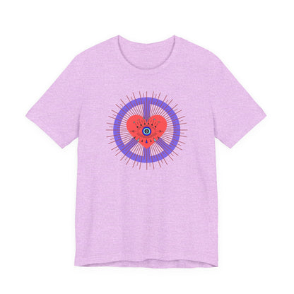 Heart Peace T-Shirt — Retro Love Eye Graphic Tee