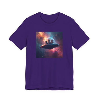 Alien cats UFO Spaceship T-Shirt — Cosmic Galaxy Abduction Tee