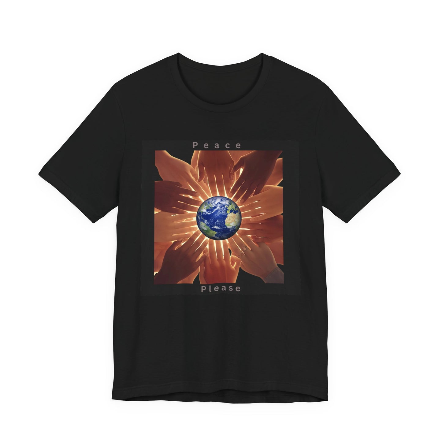 Peace Please T‑Shirt — Earth and Helping Hands Graphic Tee