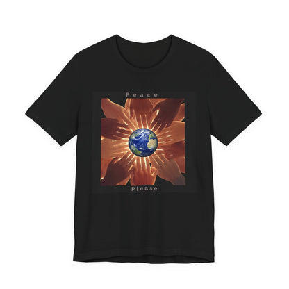 Peace Please T‑Shirt — Earth and Helping Hands Graphic Tee