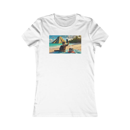 WOMENS CRBR COFFEE CLUB CAT  BEACH SELFIE