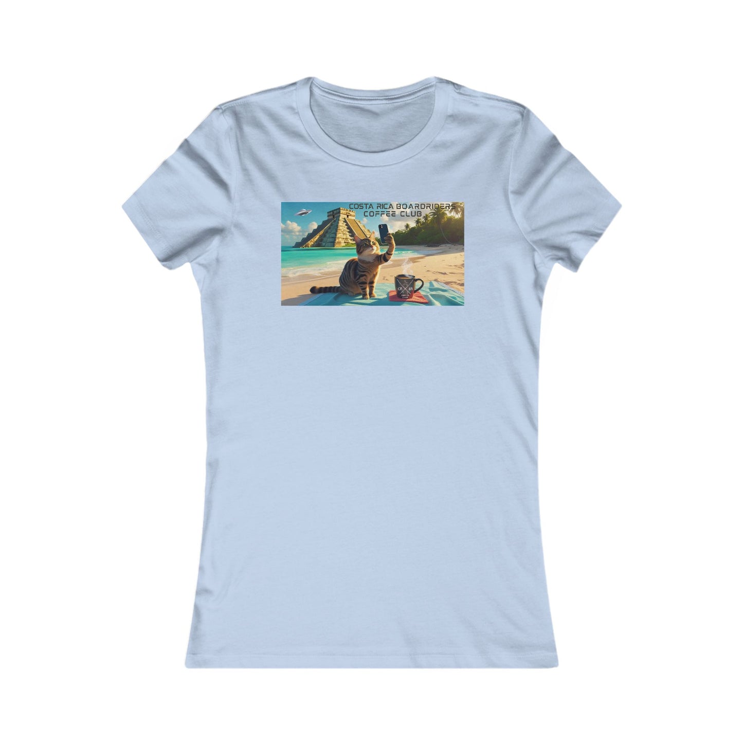WOMENS CRBR COFFEE CLUB CAT  BEACH SELFIE
