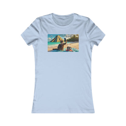 WOMENS CRBR COFFEE CLUB CAT  BEACH SELFIE