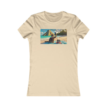 WOMENS CRBR COFFEE CLUB CAT  BEACH SELFIE