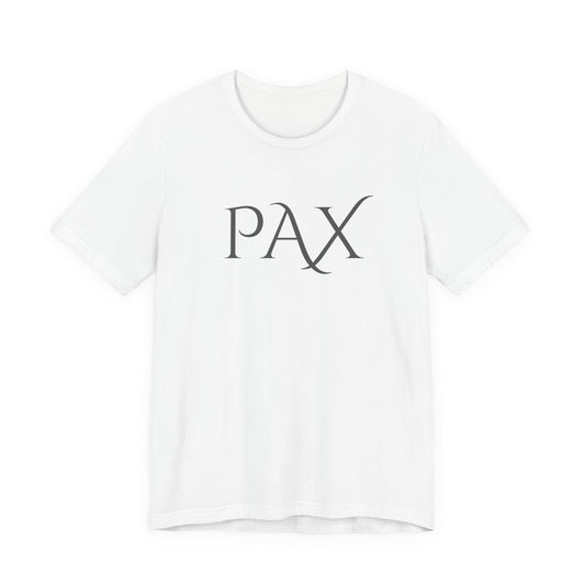 PAX Minimalist Graphic Tee — Classic Latin 'PAX' Peace Shirt