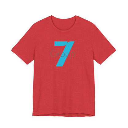 7 Group Logo Tee — Minimalist Blue Number 7 Shirt