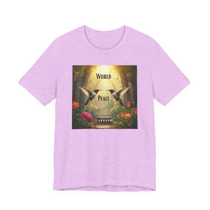 World Peace Hummingbird T-Shirt — Inspirational Nature Graphic Tee