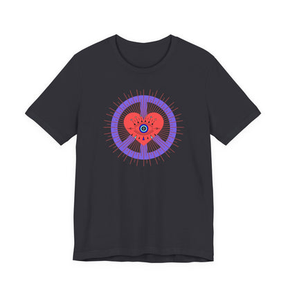 Heart Peace T-Shirt — Retro Love Eye Graphic Tee