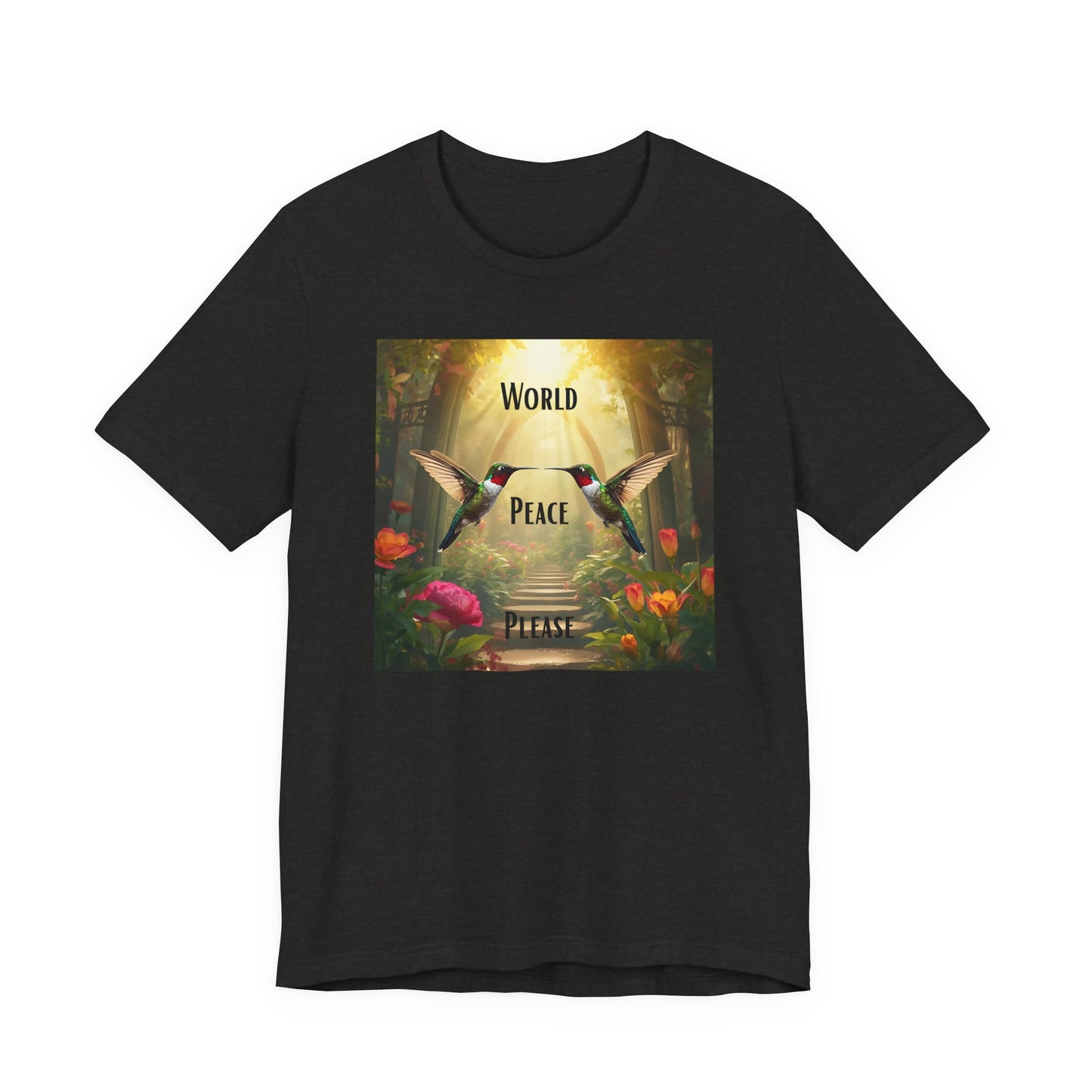 World Peace Hummingbird T-Shirt — Inspirational Nature Graphic Tee