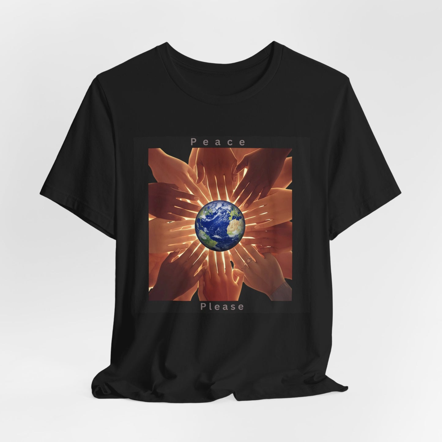 Peace Please T‑Shirt — Earth and Helping Hands Graphic Tee