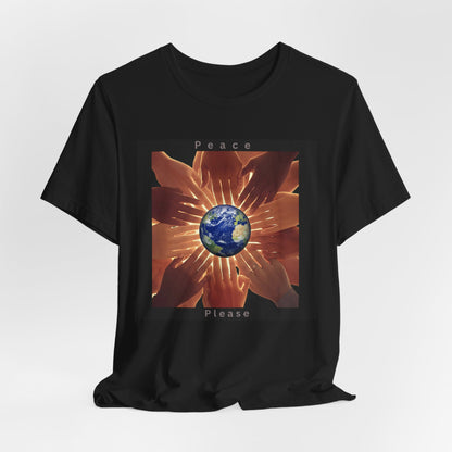 Peace Please T‑Shirt — Earth and Helping Hands Graphic Tee