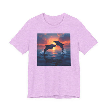 Dolphin Sunset Tee — Ocean Sunset Dolphins Graphic T-Shirt
