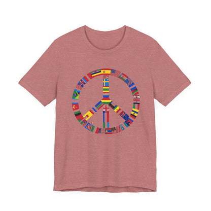 Peace Sign T‑Shirt with International Flags — Global Unity Tee
