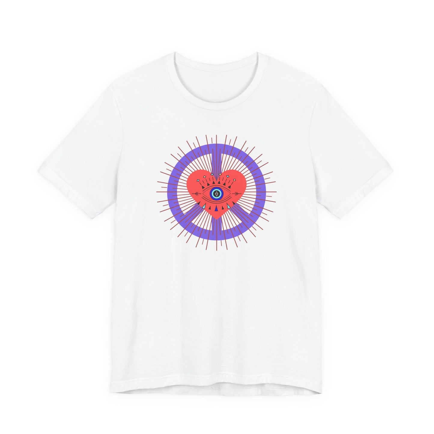 Heart Peace T-Shirt — Retro Love Eye Graphic Tee