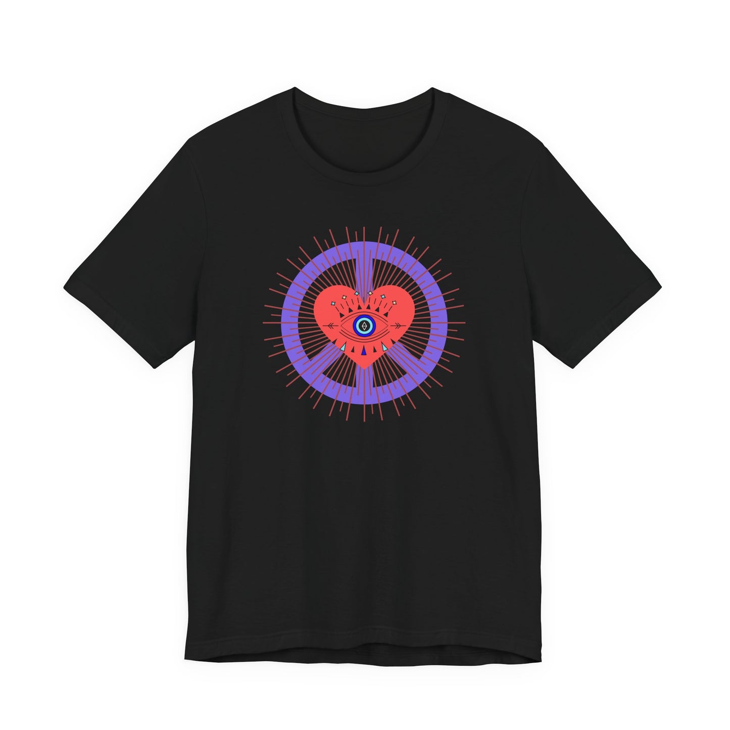 Heart Peace T-Shirt — Retro Love Eye Graphic Tee