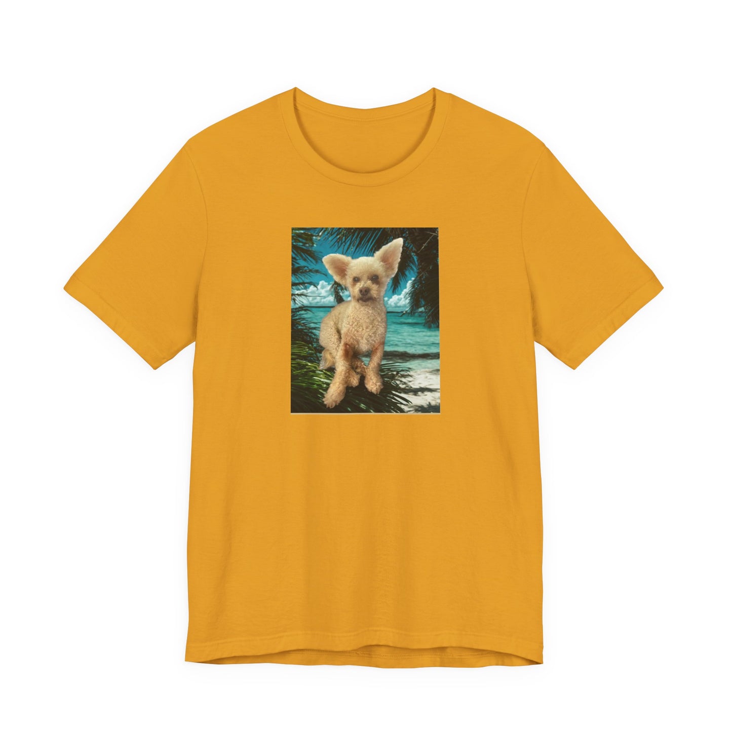 Cute Fennec Fox Graphic Tee — Small Desert Fox on Tropical Beach T-Shirt