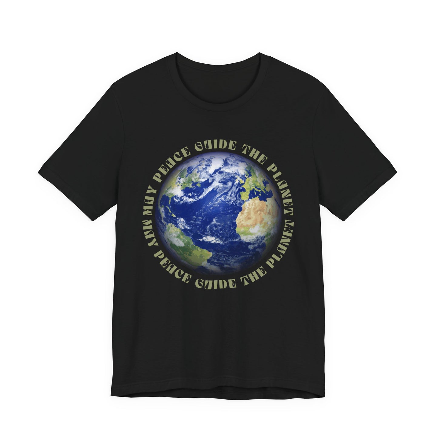 Earth Graphic Tee — "May Peace Guide the Planet" Eco-Love T-Shirt