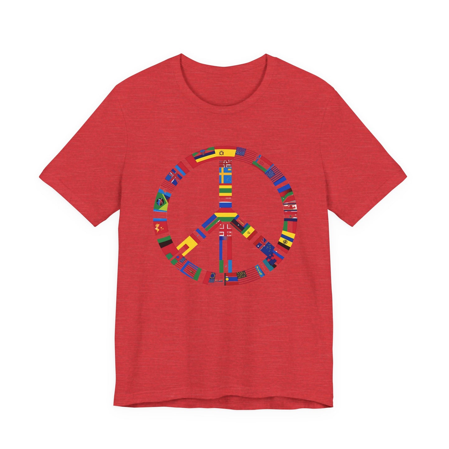 Peace Sign T‑Shirt with International Flags — Global Unity Tee