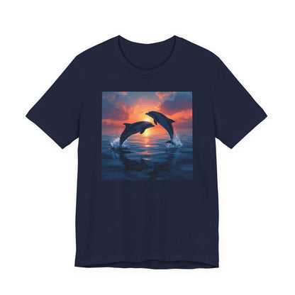 Dolphin Sunset Tee — Ocean Sunset Dolphins Graphic T-Shirt