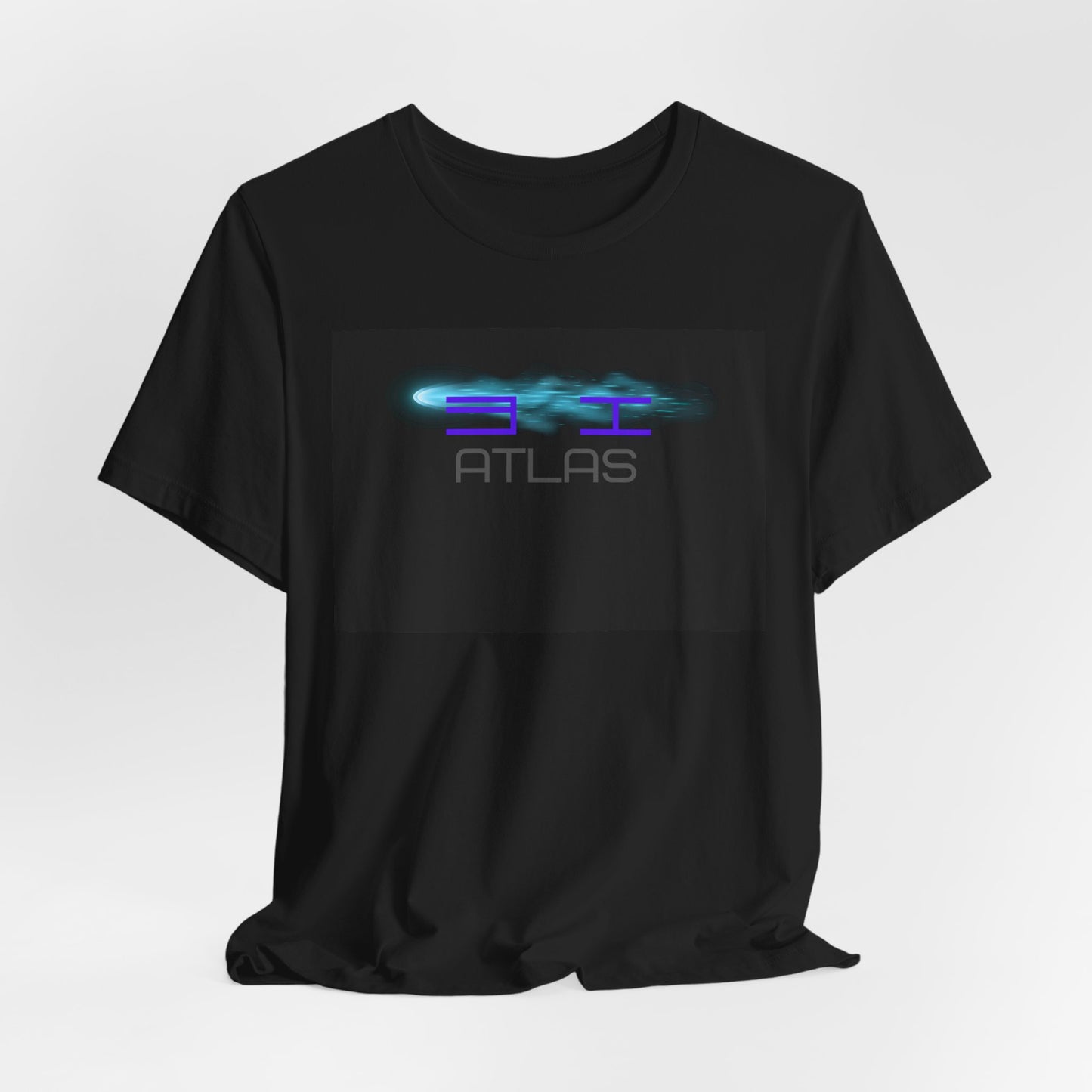 Atlas 3K Neon Logo Tee — Futuristic Sci‑Fi Graphic T-Shirt