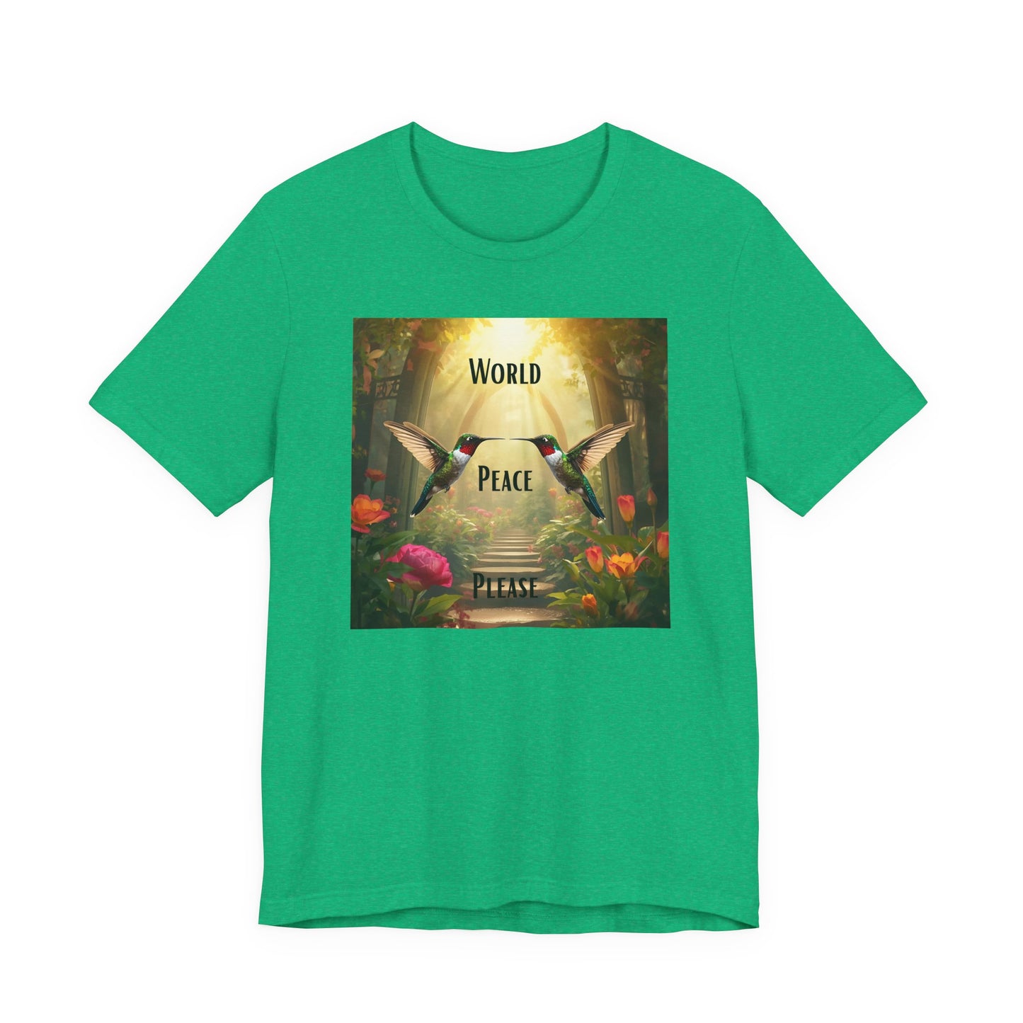 World Peace Hummingbird T-Shirt — Inspirational Nature Graphic Tee