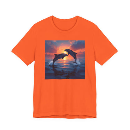 Dolphin Sunset Tee — Ocean Sunset Dolphins Graphic T-Shirt