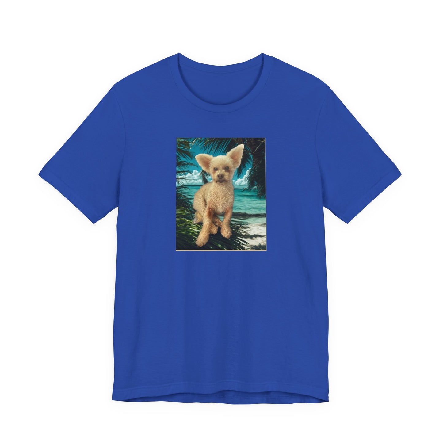 Cute Fennec Fox Graphic Tee — Small Desert Fox on Tropical Beach T-Shirt